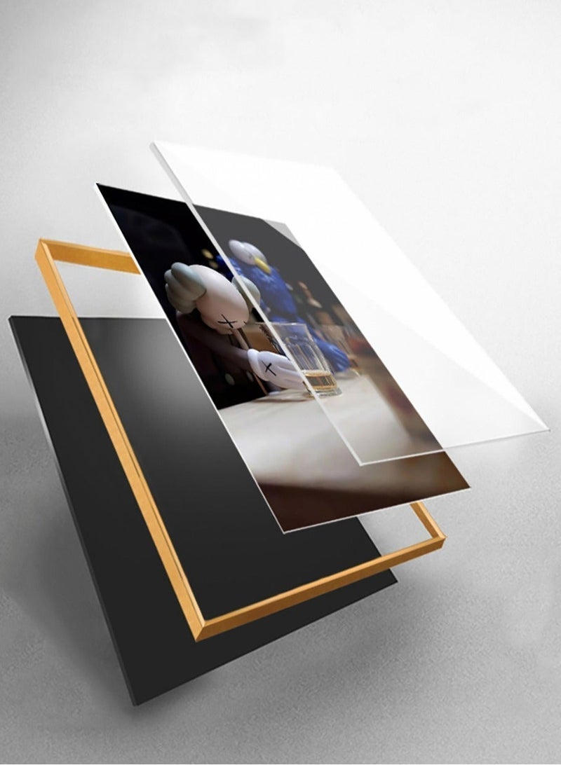 Merry Moments فن الجدران المعماري الحديث بأسلوب مينيماليست للطباعة على قماش فني للصور من أجل ديكور المنزل والمكتب وغرفة المعيشة وفندق البوتيك بإطار أسود 60x90 سم - Image 5